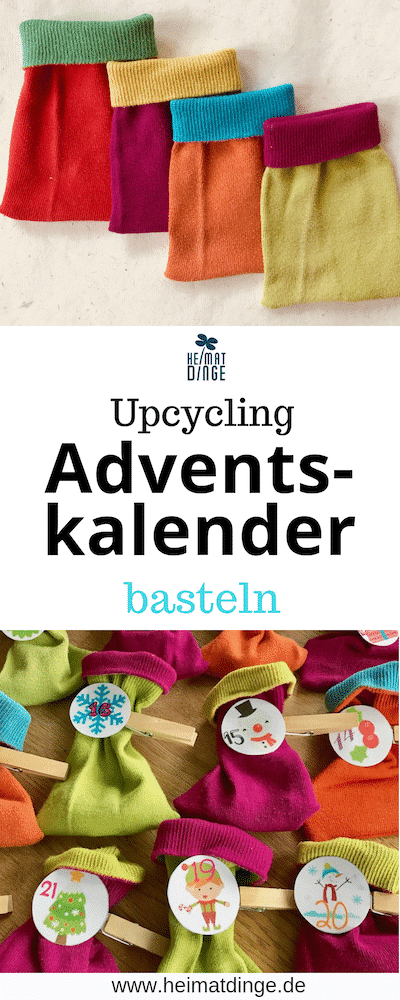 DIY Adventskalender aus alten Socken selber machen 10 DIY Adventskalender aus Socken Basteln, Upcycling