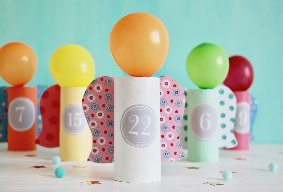 Adventskalender aus Klorollen für Kinder basteln