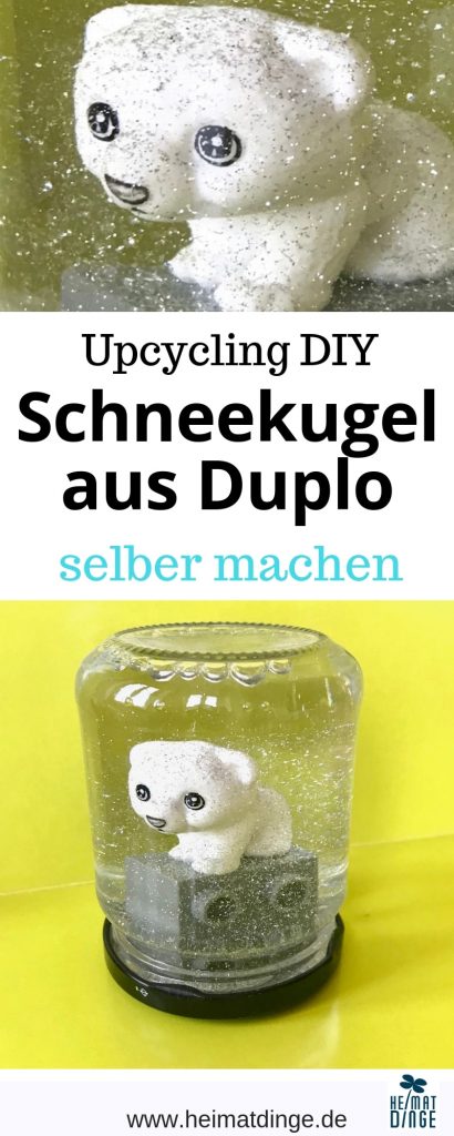 DIY Schneekugel, Kinderbasteln, Upcycling