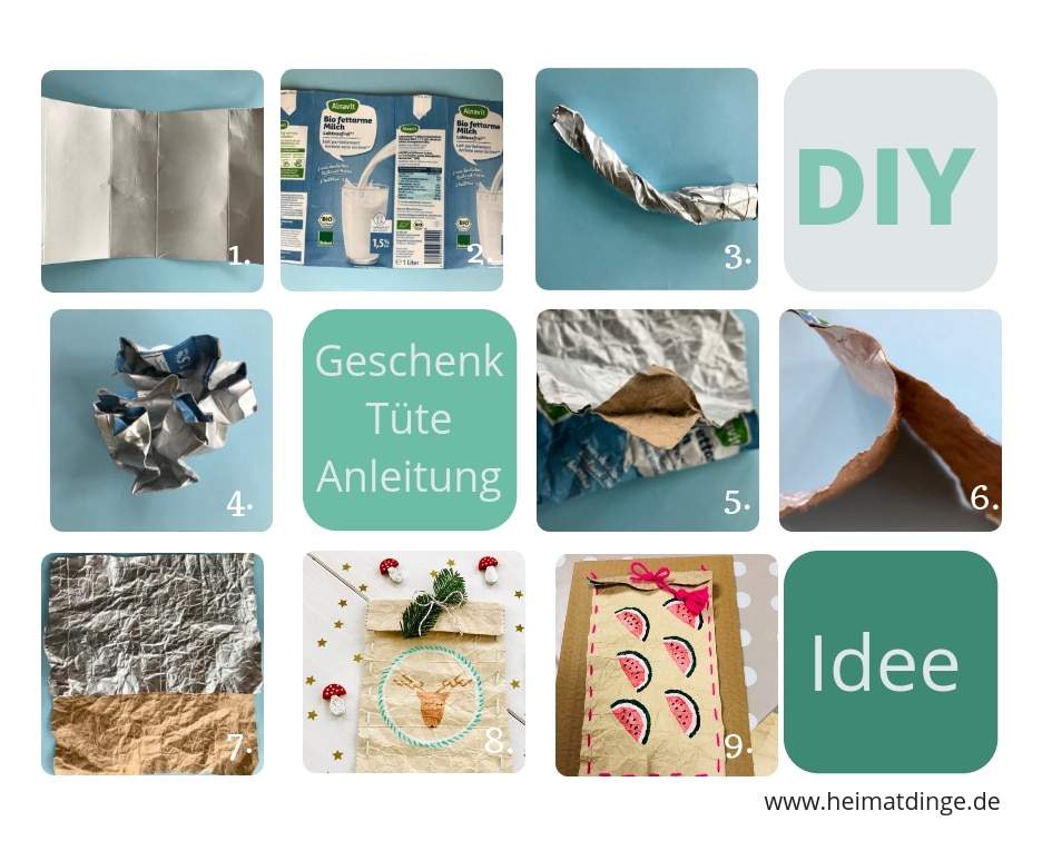 DIY Geschenktüte, basteln, Tetrapak, Upcycling, Gechenkverpackung