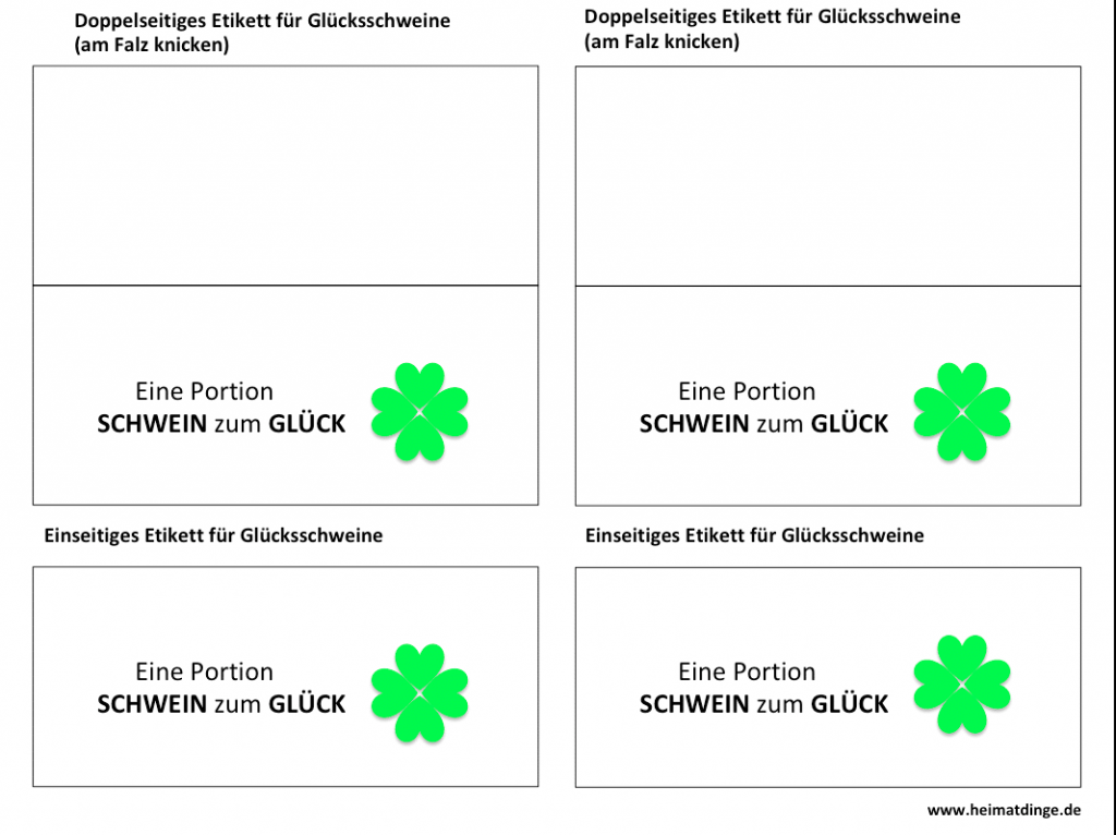 Etiketten Glücksschwein