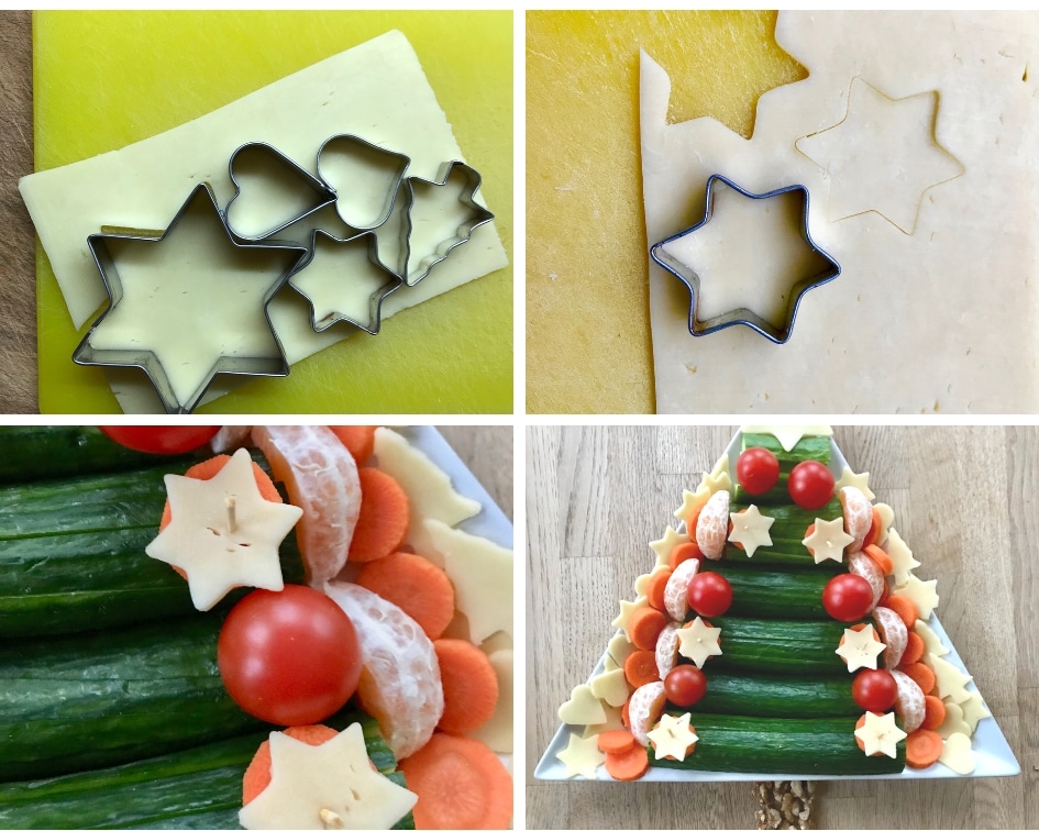 Weihnachtsbaum, Gemüseteller, gesunder Snack