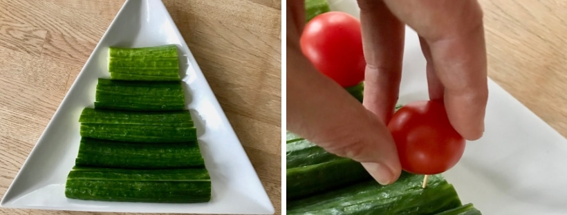 Weihnachtsbaum, Gemüseteller, gesunder Snack