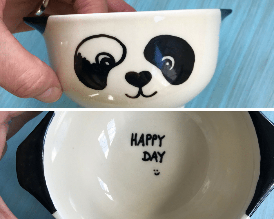 Altes Geschirr bemalen: einfache und süße Upcyclingidee 5 Keramik fuer Kinder bemalen, Schuesseln bemalen, Upcycling