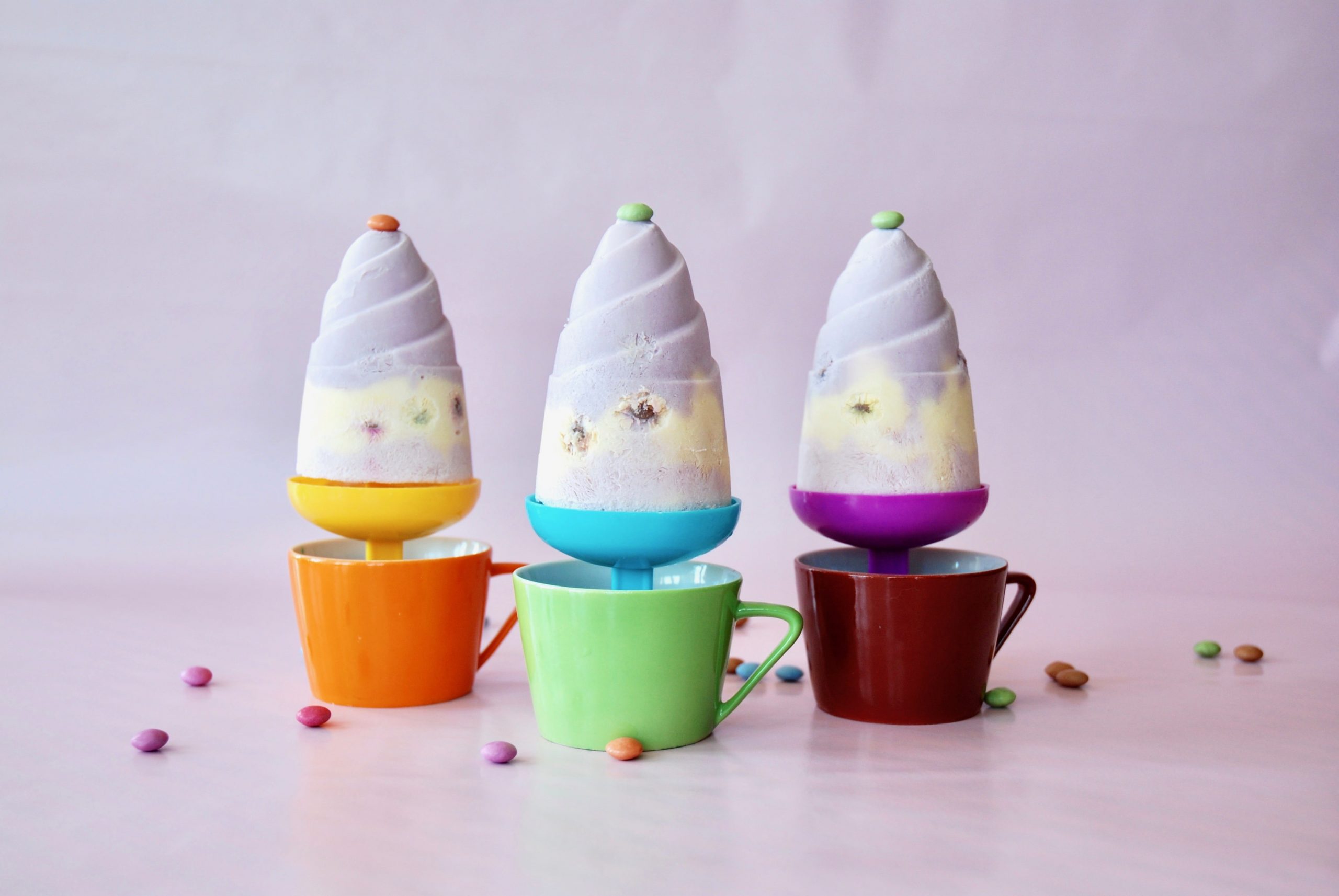 Regenbogen Eis, Eis ohne Eismaschine selber machen, Rezept