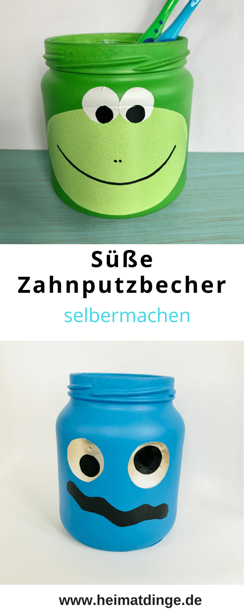 DIY Zahnputzbecher für Kinder aus Glas selber machen