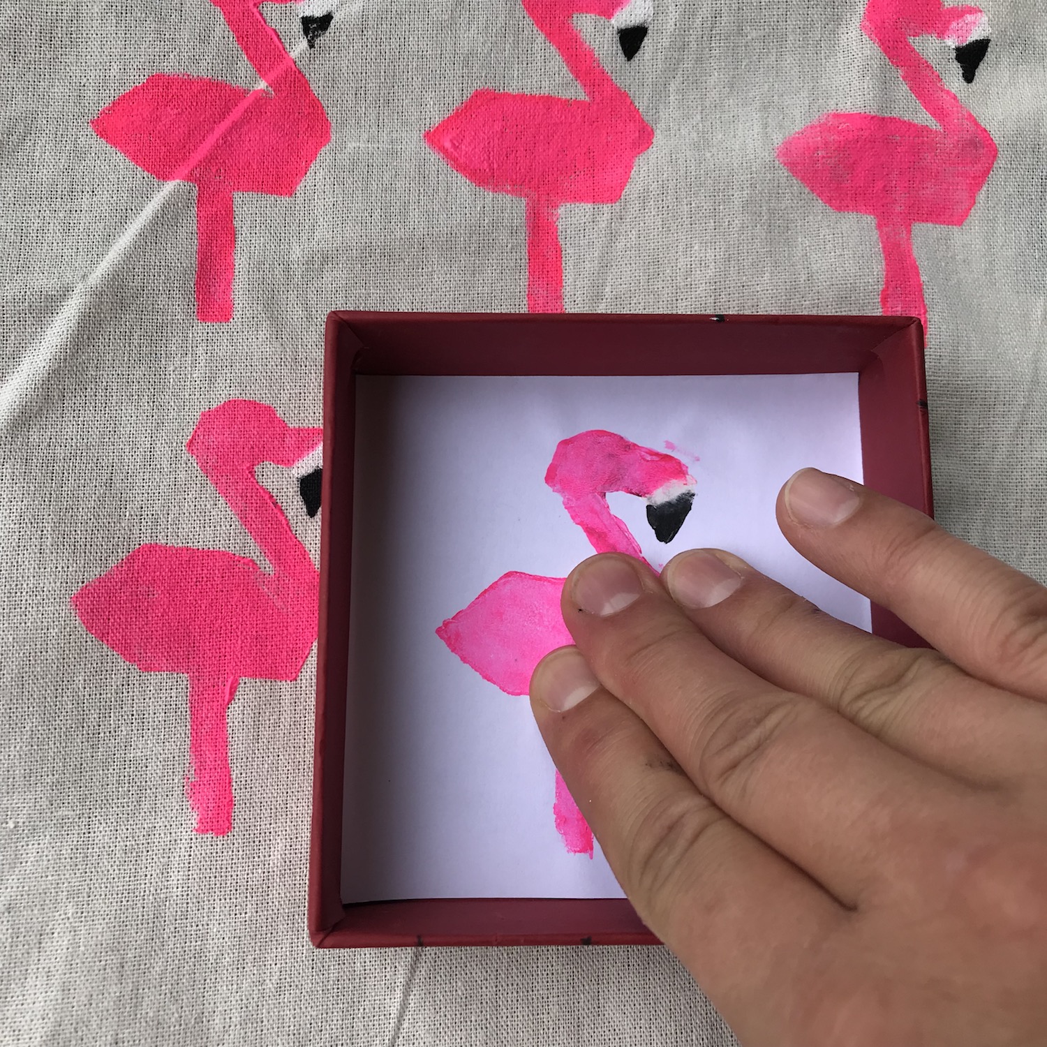 DIY Stofftasche selber machen, Stempeln