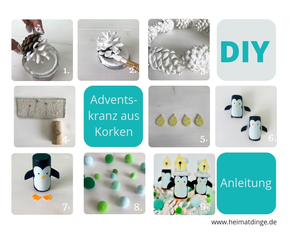 Adventskranz basteln, Anleitung