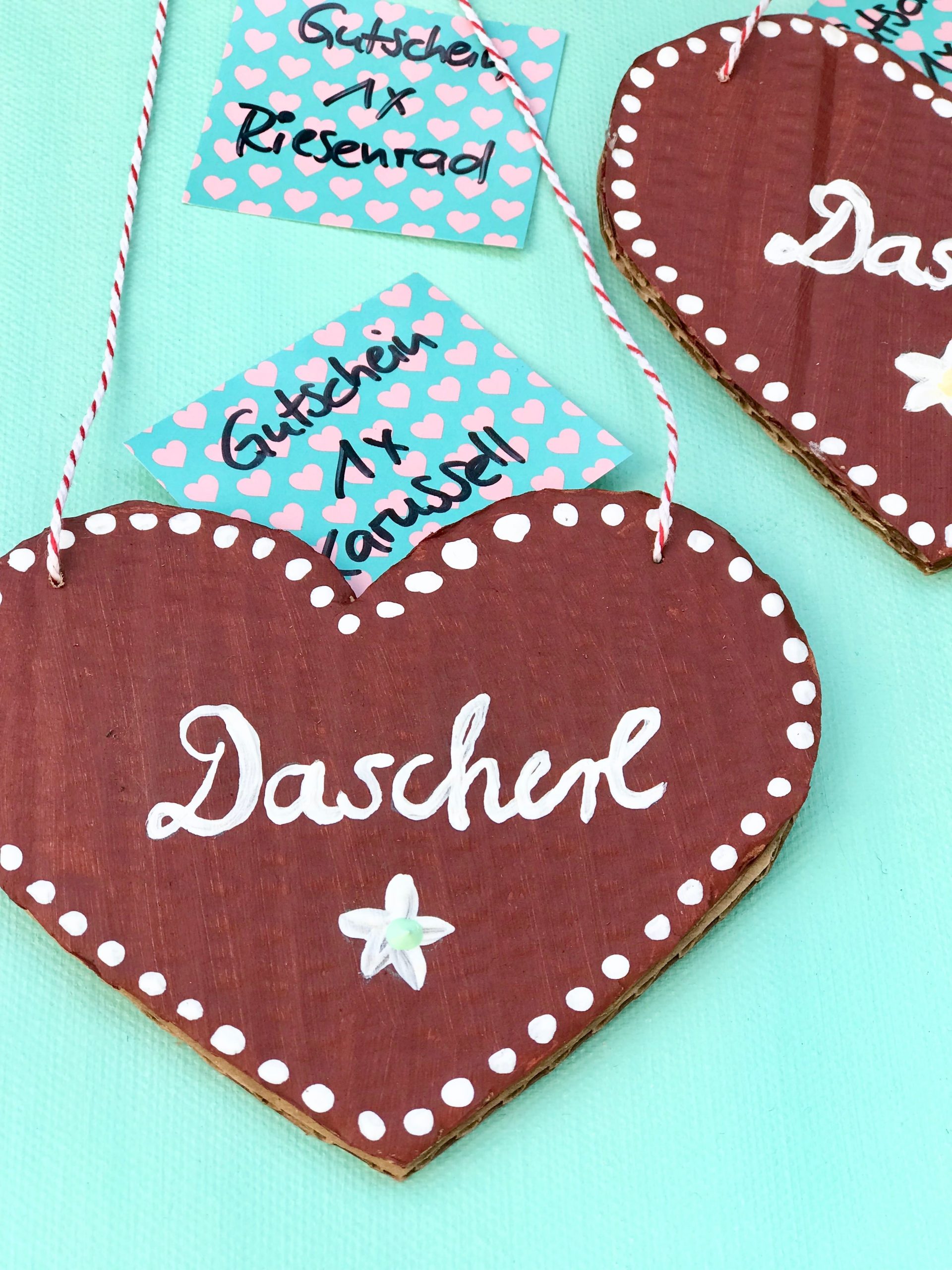 Oktoberfest Herz basteln, Upcycling, Basteln für Kinder