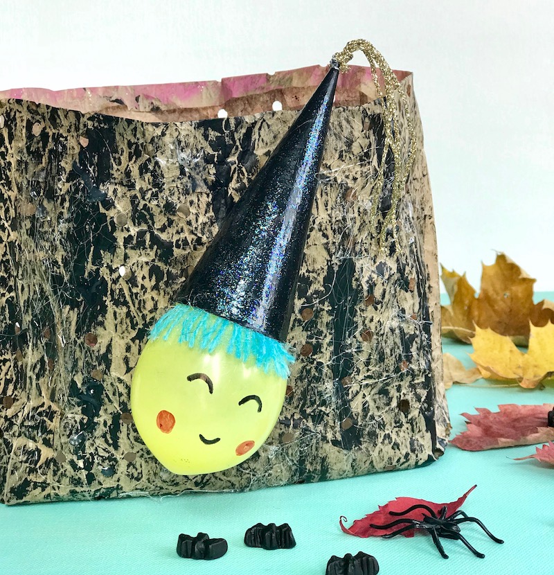 Halloween Teelicht aus Brottuete, Upcycling, Halloween Deko, Hexe