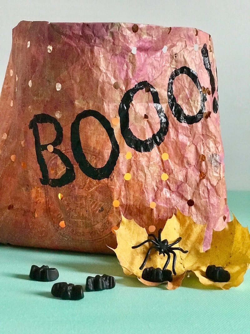 Halloween Teelicht aus Brottuete, Upcycling, Halloween Deko