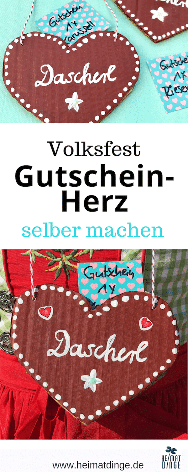 Oktoberfest Lebkuchenherz basteln, Upcycling, Kinderbasteln