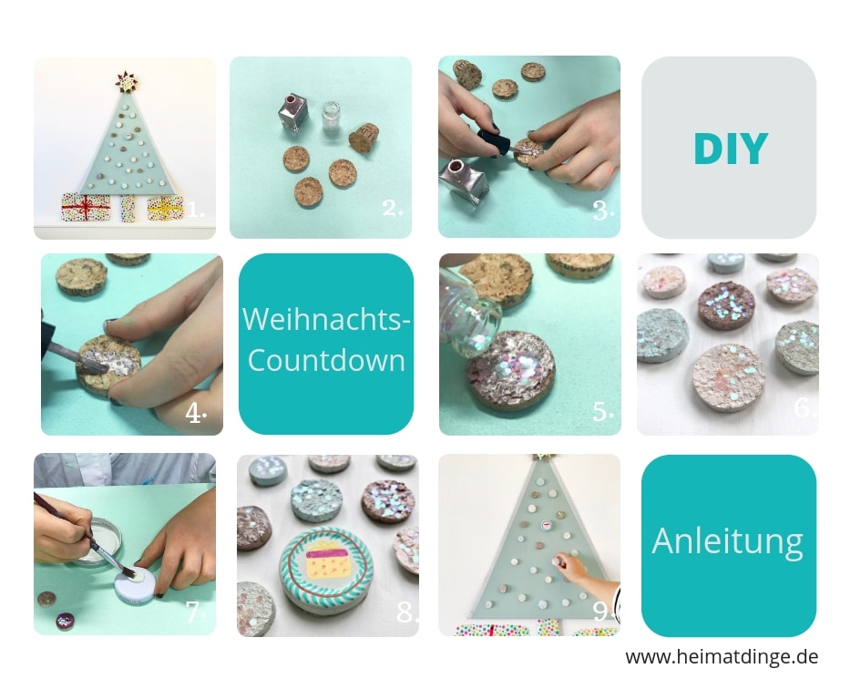 Weihnachten basteln mit Kindern zum Advent, DIY Weihnachts-Countdown, Upcycling Kinder