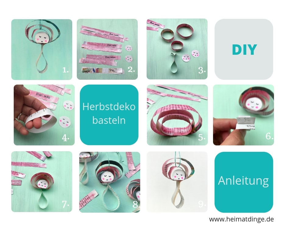 Herbstdeko Fliegenpilz mit Kindern basteln, Anleitung