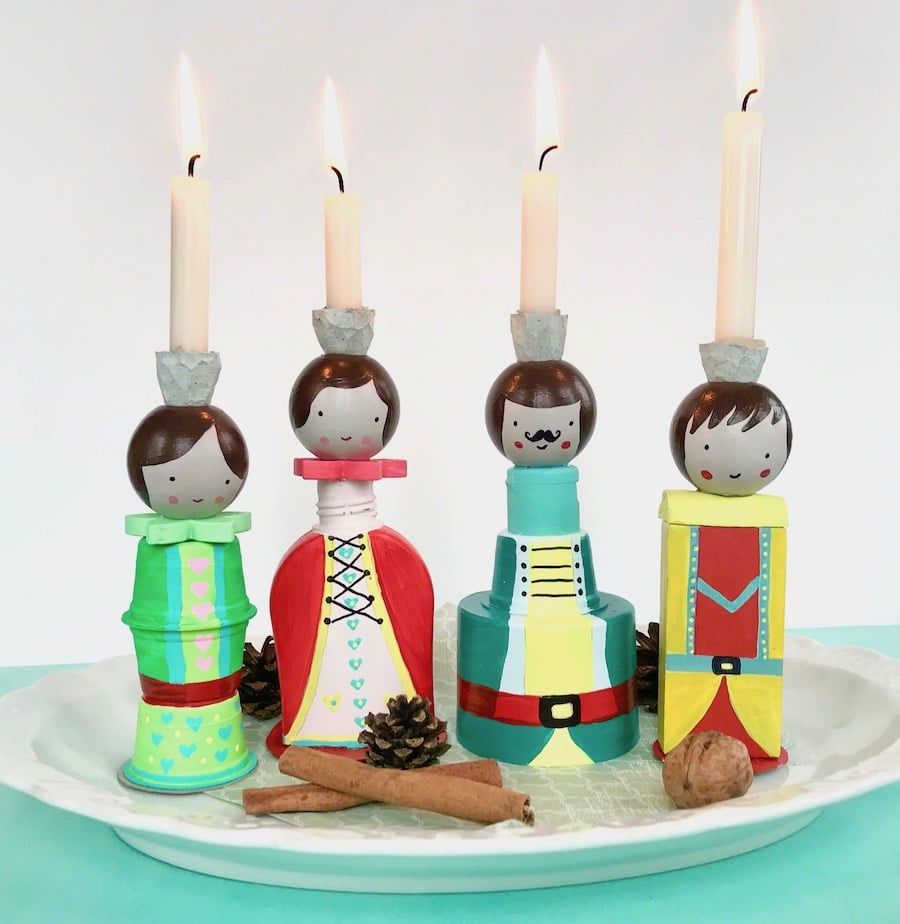 DIY Familien Adventskranz aus Verpackungsmaterial, Upcycling