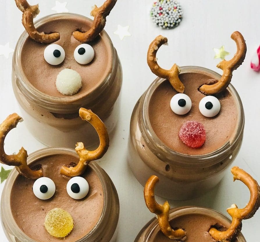 Weihnachtsdessert im Glas, Mousse au Chocolat, einfaches Rezept, Kinderdessert