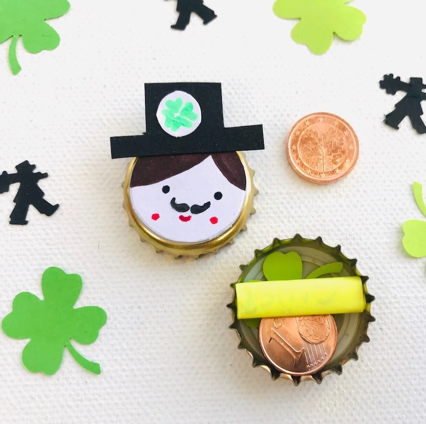 DIY Gluecksbringer Kronkorken, Schornsteinfeger, basteln, Silvester, Upcycling