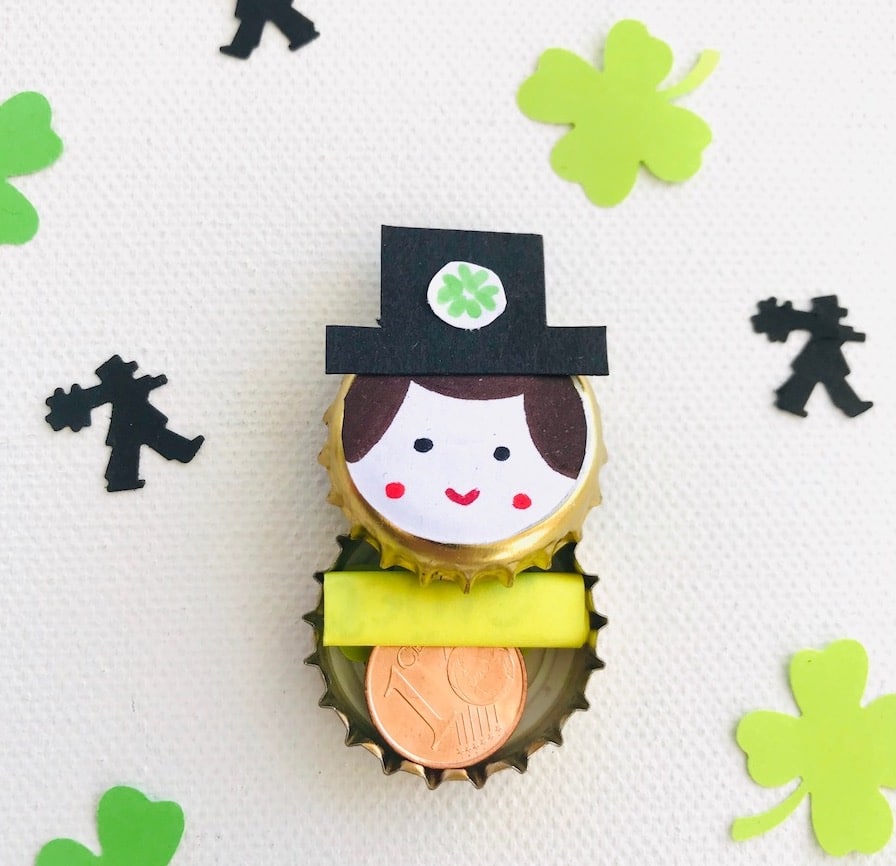 DIY Gluecksbringer Kronkorken, Schornsteinfeger, basteln, Silvester, Upcycling