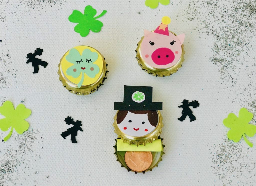 DIY Gluecksbringer aus Kronkorken, basteln, Silvester, Mitgebsel, Upcyling