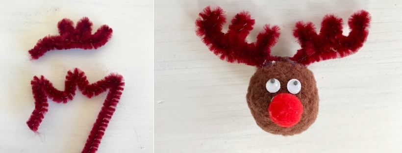 Weihnachtsbasteln mit Kindern zum Advent: 3 einfache Ideen 7 DIY Weihnachtsschmuck, Pompom, Rentier, basteln