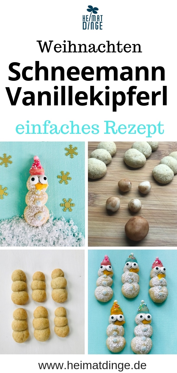 Vanillekipferl backen, Schneemann, Rezept, einfach