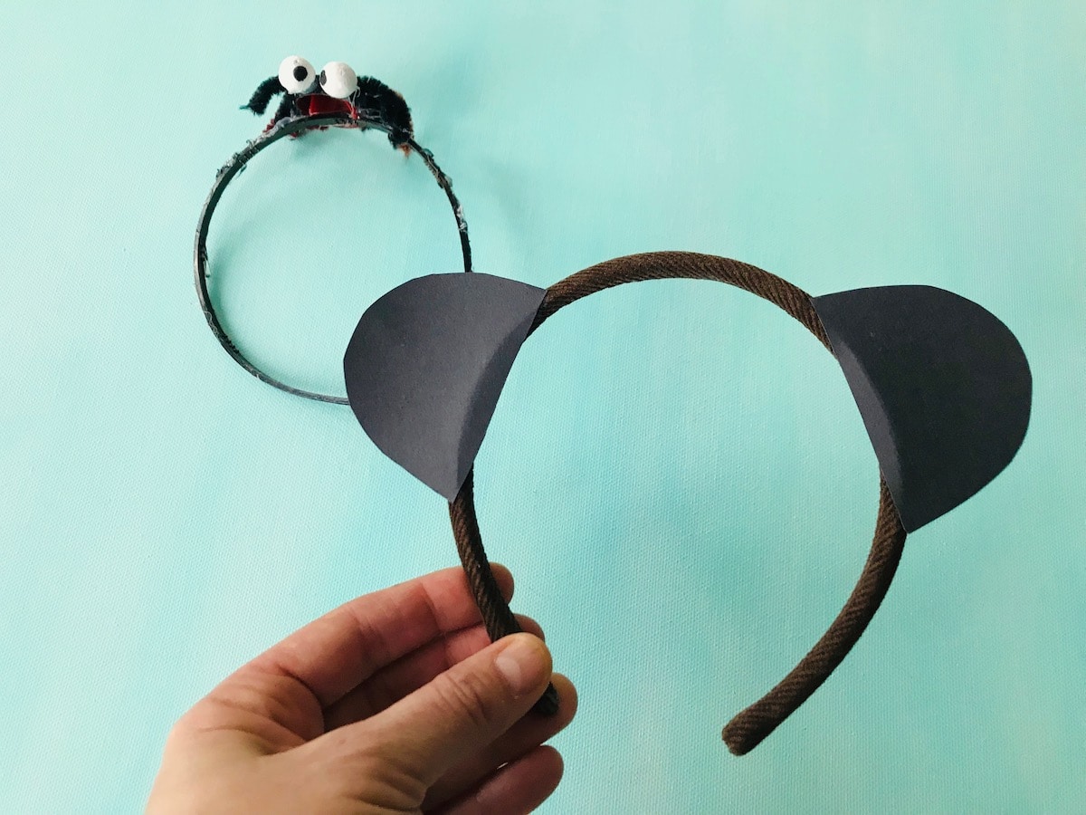 Pandabaer Kostuem fuer Kinder selber machen, einfache Bastelidee