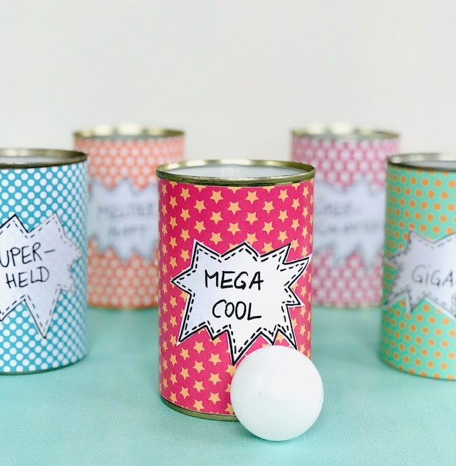 Dosenwerfen fuer Kinder, basteln