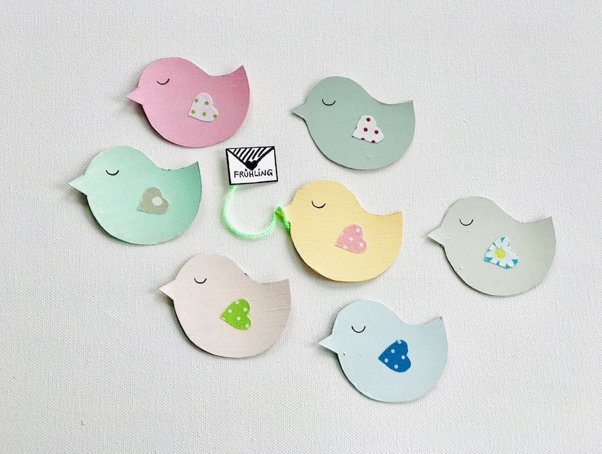 Fruehlingsdeko basteln, Girlande, Fruehlingsbasteln mit Kindern