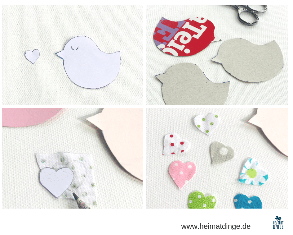 Fruehlingsdeko, basteln, Vogelgirland, Anleitung