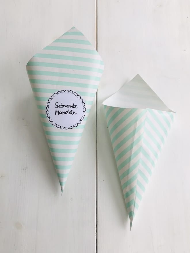 Gebrannte Mandeln selber machen, Tuete selber machen, Anleitung