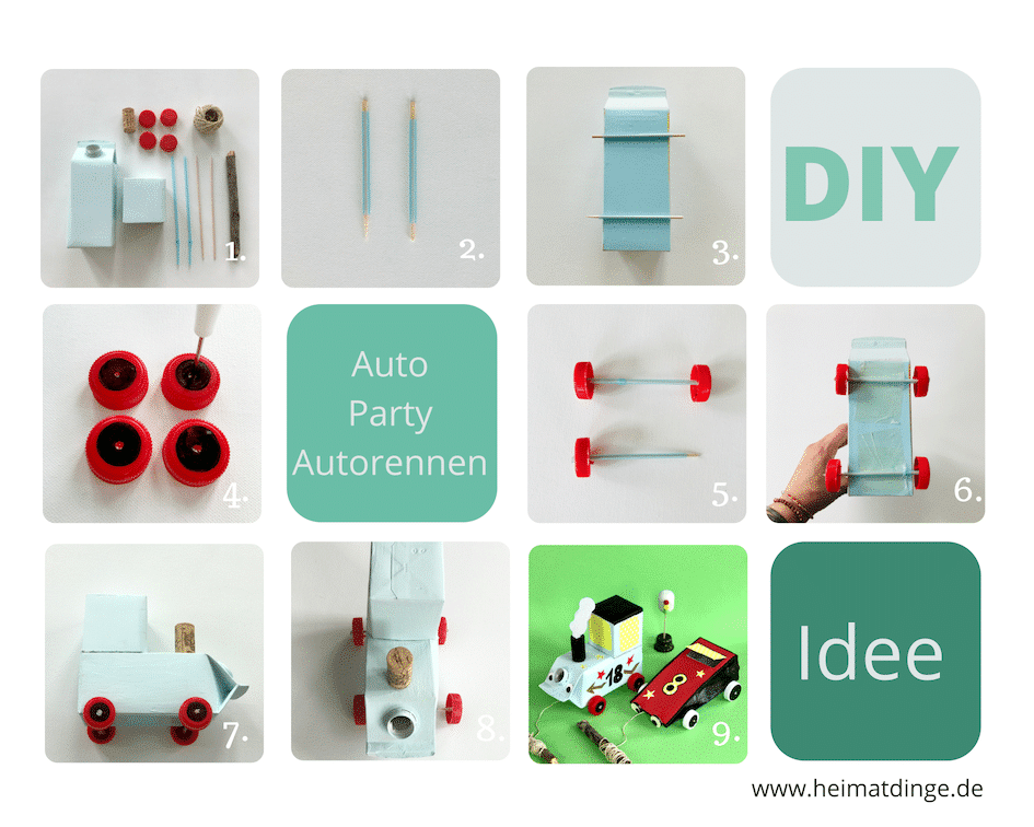 auto basteln anleitung, upcycling mit kindern