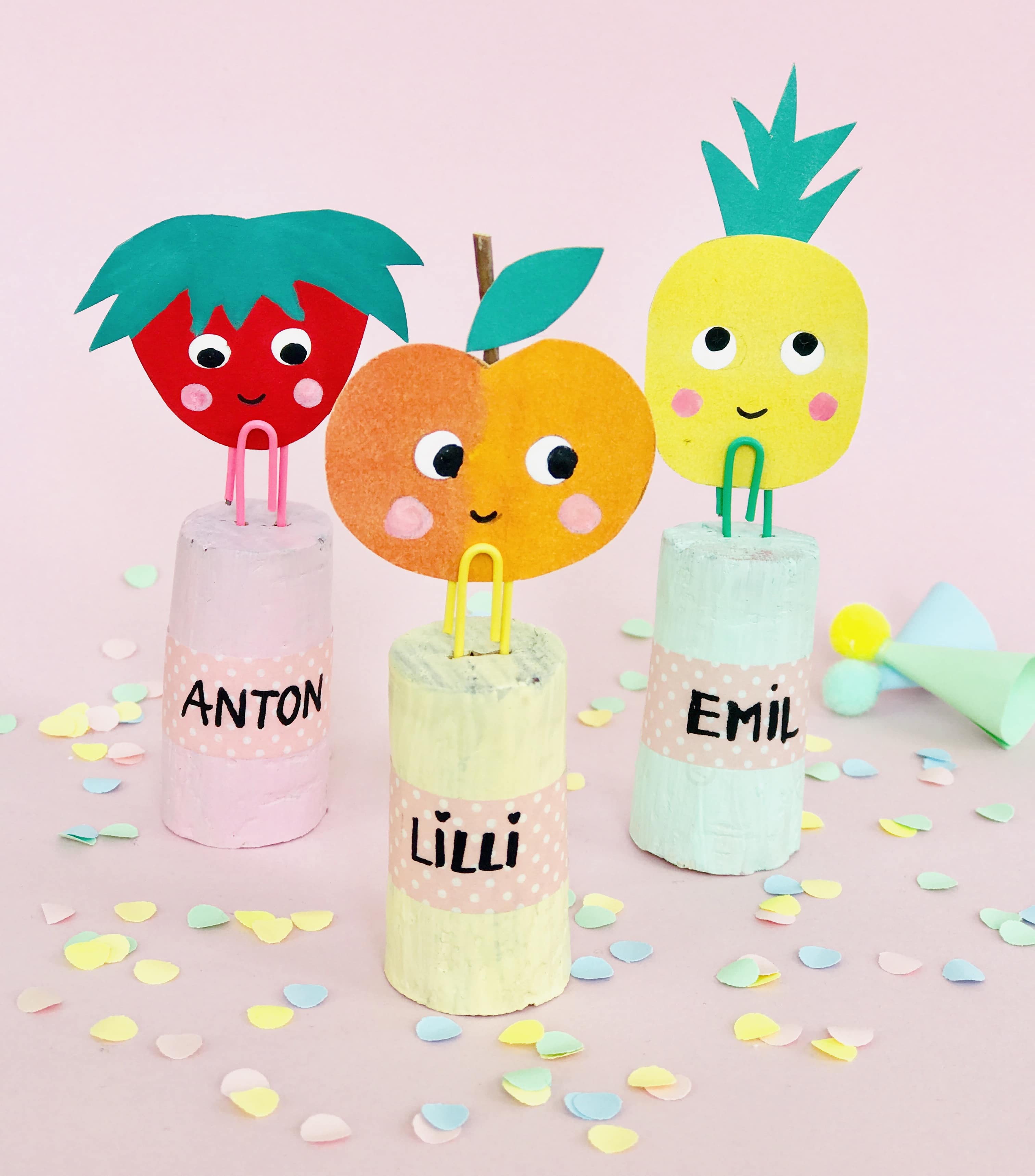 Nachhaltige Mitgebsel, Tutti Frutti Party, Partydeko, Mitgebsel, basteln, Upcycling Kinder