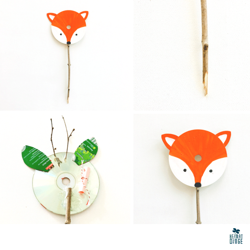 Kindergeburstag Wald, Waldtiere aus CDs, Anleitung, Upcyling fuer Kinder