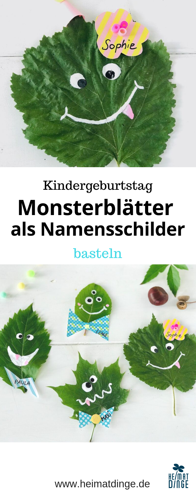 Herbst Kindergeburtstag, Basteln mit Blaettern