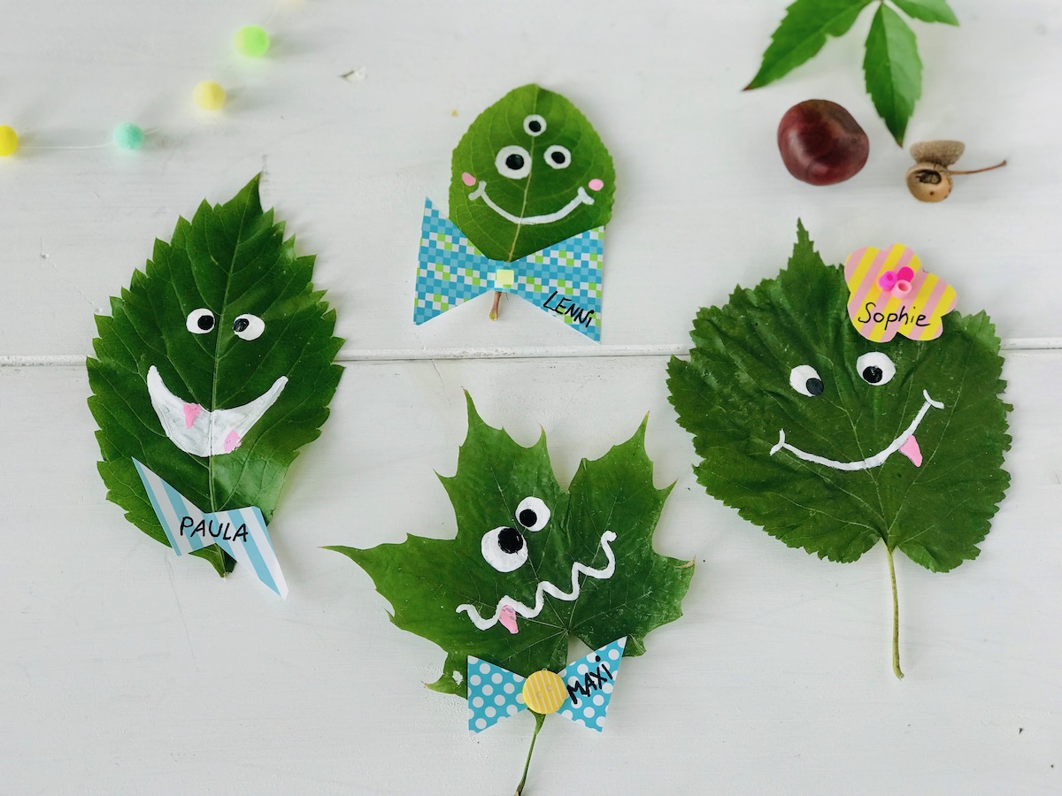 Basteln mit Herbstblaettern, Herbstparty, Partydeko Kindergeburtstag selber machen