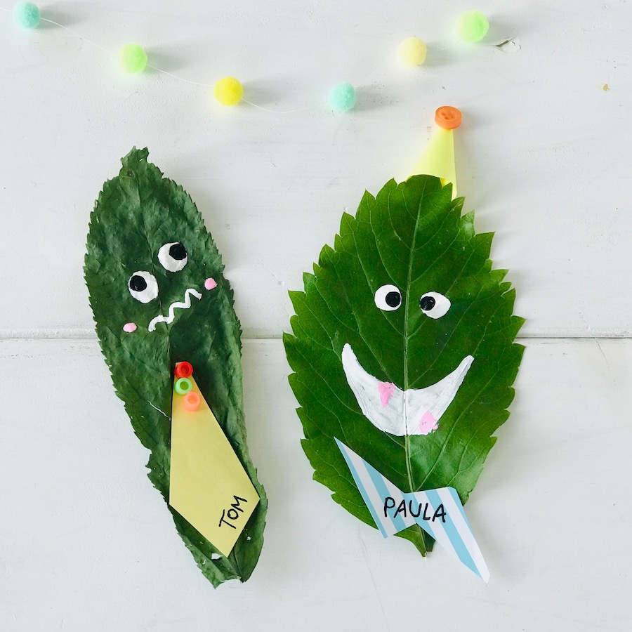 Basteln mit Herbstblaettern, Monsterparty Deko basteln