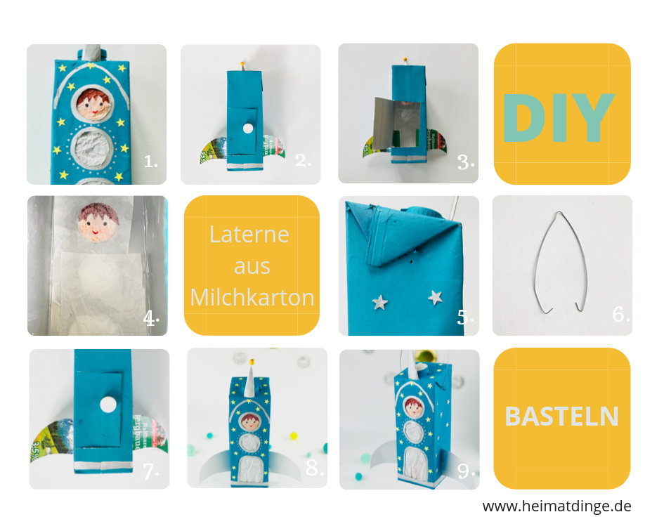 Laterne aus Milchkarton basteln, Anleitung