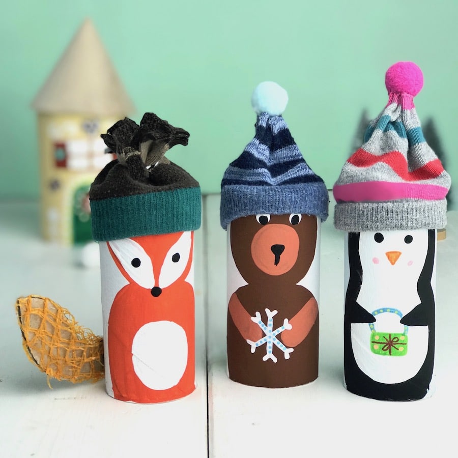 DIY Adventskalenders für Kinder: Ideen für die Füllung 15 Adventskalender aus Klorollen, Tiere und Eskimo