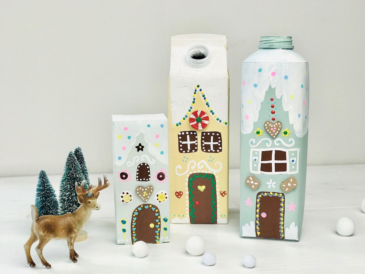 DIY Adventskalenders für Kinder: Ideen für die Füllung 5 Lebkuchenhaus aus Tetrapack, Upcycling Weihnachtsdeko