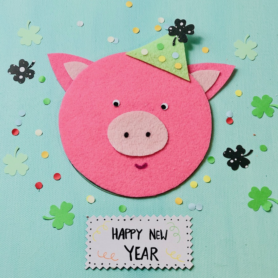 Silvester Deko basteln, Silvester Gluecksschwein basteln