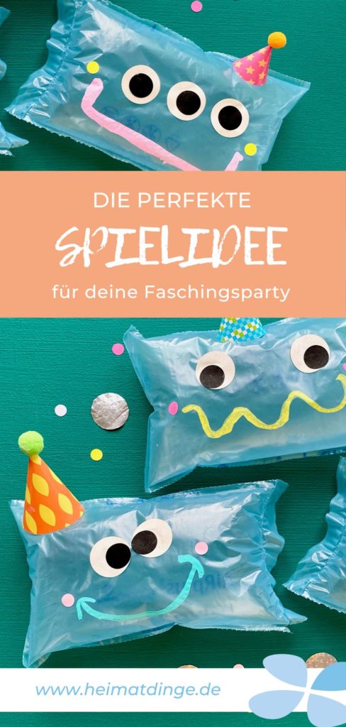 Upcycling: lustige Faschingsdeko mit Kindern basteln 10 fasching-spiel-verpackungsmaterial