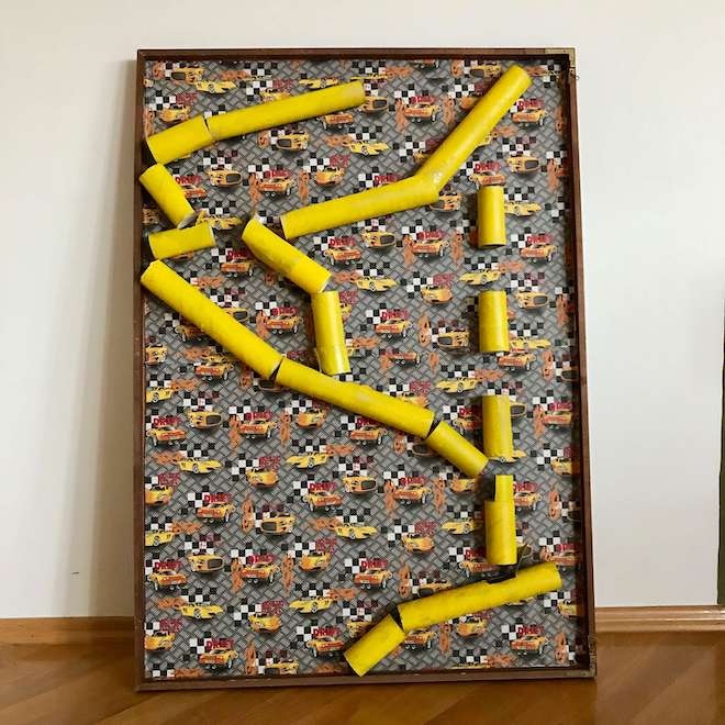 murrmelbahn, kugelbahn aus klorollen basteln