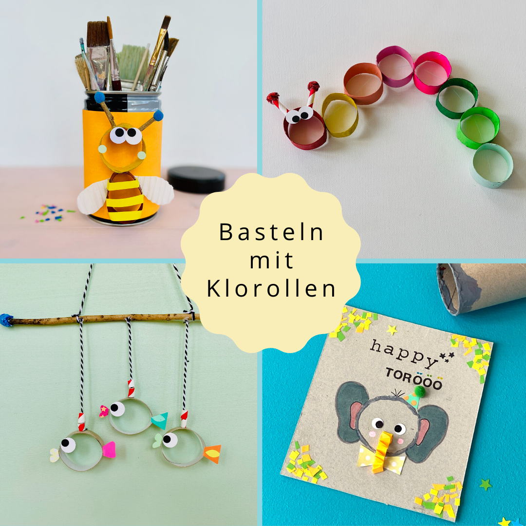 basteln mit klorollen ideen fuer kinder