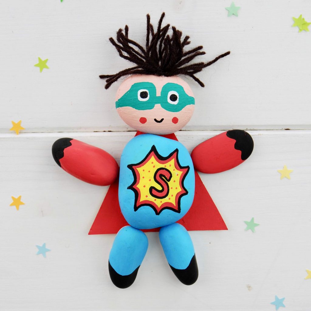 steine-bemalen-superman