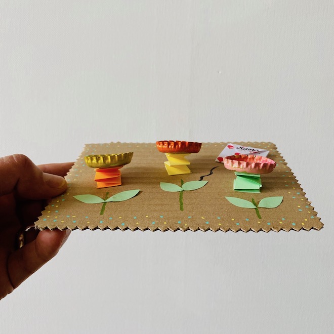 muttertagskarte mit hexenleiter basteln