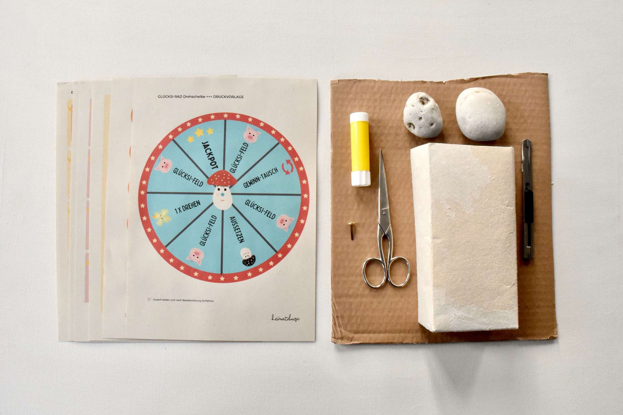 Lustiges DIY Party-Spiel für Silvester und Kinderpartys / PDF-Vorlage 3 das-gluecksi-spiel-fuer-kinder-material