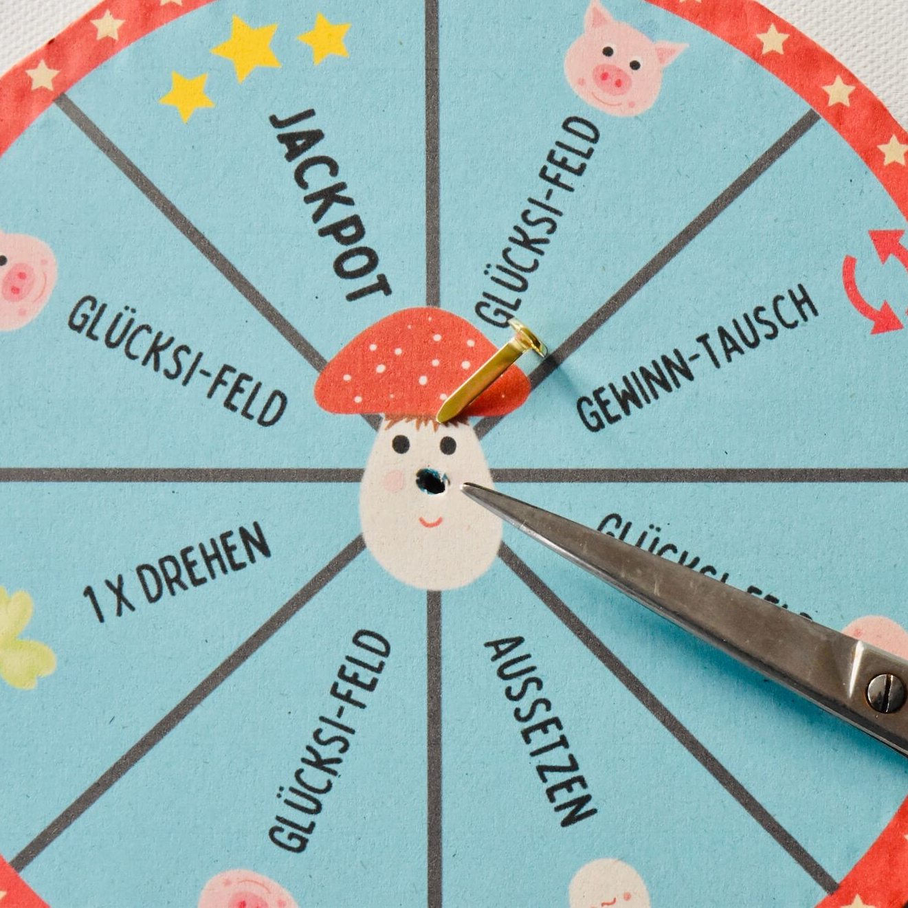 Lustiges DIY Party-Spiel für Silvester und Kinderpartys / PDF-Vorlage 2 gluecksi-spiel-silvester-mit-kindern-gluecksrad-vorlagen