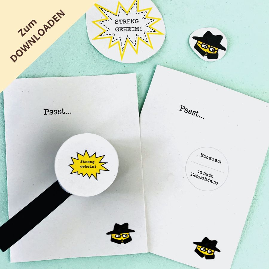 Detektiv Einladung / PDF-Vorlage 1 detektiv-geburtstag-einladung-basteln