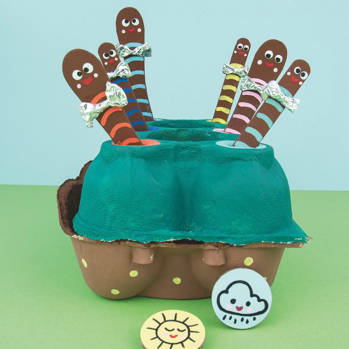 basteln-eierkarton-regenwurm-spiel-upcycling