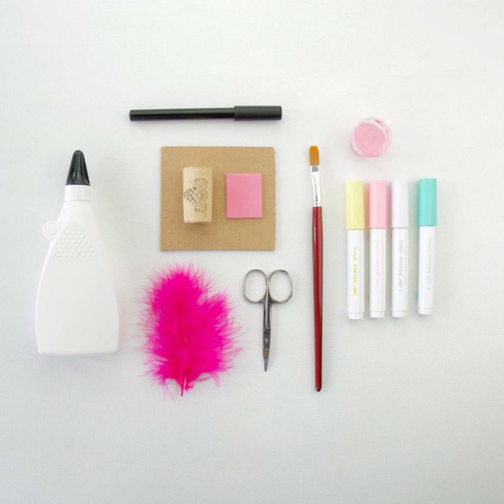 Flamingo Party: einfache Einladungskarte selber basteln 4 flamingo-einladung-basteln-material-upcycling-idee